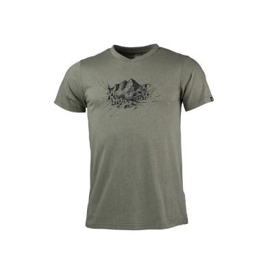 TR-3390OR pánske tričko outdoorové melanžové bavlnené s vysokými kopcami ABELIN 6